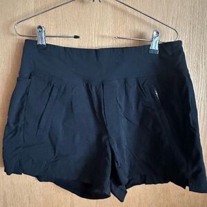 Athleta Black Trekkie North Athletic Shorts with Elastic Waistband